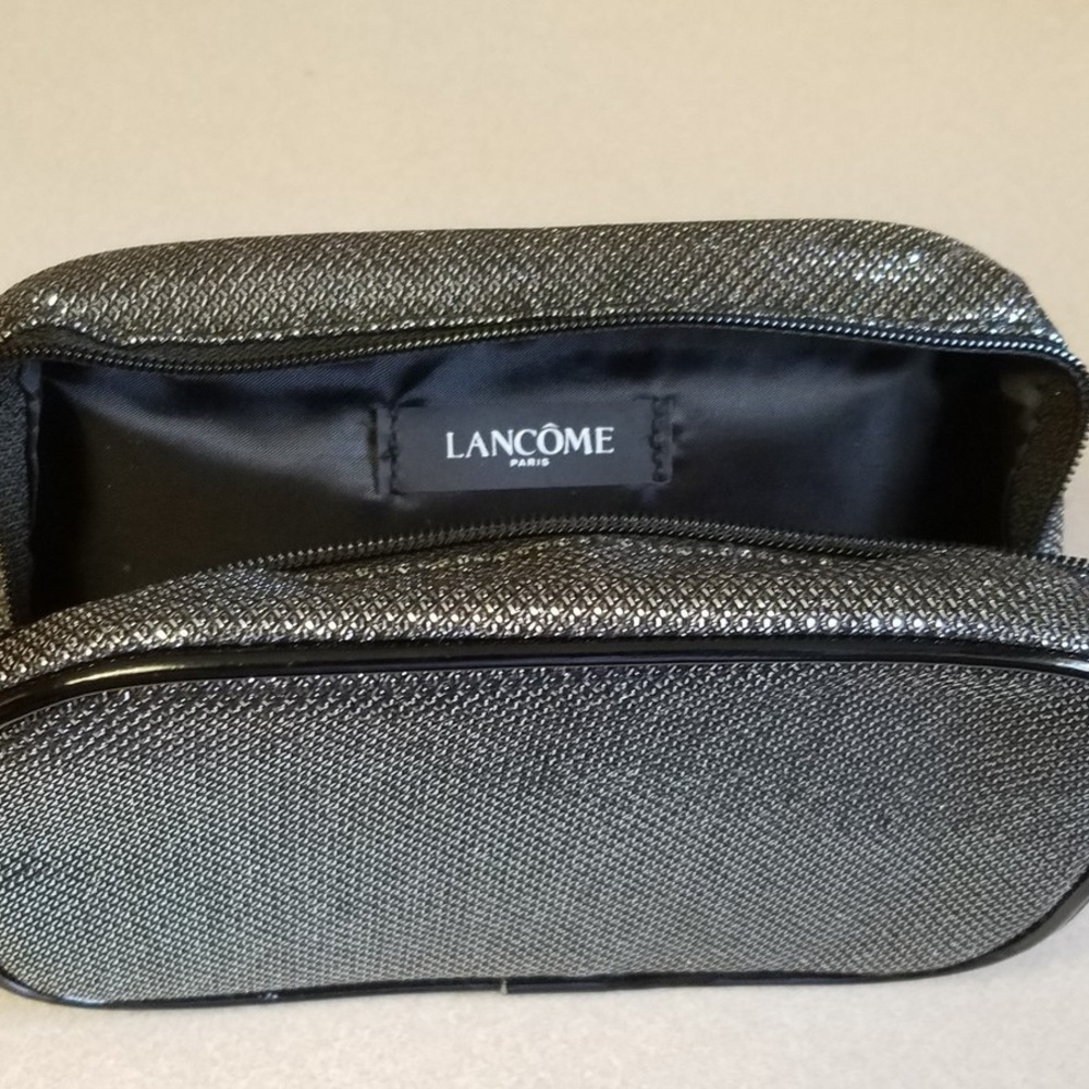 Lancome Elegant Silver Cosmetic Bag with added embellishments on zipper